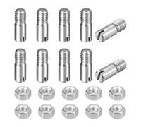 QUARKZMAN 10Pcs Goupille Cylindrique À Fente, M5 x 14mm 304 Acier Inoxydable Goujon À Filetage Externe Goupille De Positionnement Vis À Fente Avec Écrou Pour Installation (GB878)