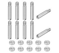 QUARKZMAN 10Pcs Goupille Cylindrique À Fente, M6 x 35mm 304 Acier Inoxydable Goujon À Filetage Externe Vis À Fente Avec Écrou Pour Installation De Meubles De Cabinet (GB878)
