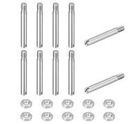 QUARKZMAN 10Pcs Goupille Cylindrique Fendue, M2 x 16mm 304 Acier Inoxydable Goujon Filetage Externe Goupille De Positionnement Vis Fendue Avec Ecrou Pour Installation Meuble Armoire (GB878)