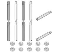 QUARKZMAN 10Pcs Goupille Cylindrique Fendue, M5 x 40mm 304 Acier Inoxydable Goujon Filetage Externe Goupille De Positionnement Vis Fendue Avec Ecrou Pour Installation Meuble Cabinet (GB878)
