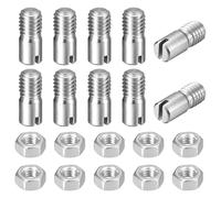 QUARKZMAN 10Pcs Goupille Cylindrique Fendue, M6 x 14mm 304 Acier Inoxydable Goujon Filetage Externe Goupille De Positionnement Vis Fendue Avec Ecrou Pour Installation Meuble Cabinet (GB878)