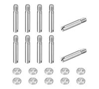 QUARKZMAN 10Pcs Goupille Cylindrique Fente, M2.5 x 12mm 304 Acier Inoxydable Goujon Filetage Externe Goupille Positionnement Fente Avec Écrou Pour Installation Meubles D'armoire (GB878)