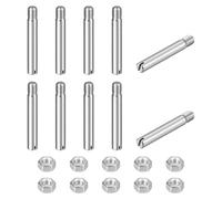 QUARKZMAN 10pcs Goupilles Cylindriques avec Écrou, M5x35mm Goujon Cylindrique Fendu Fileté Externe 304 Acier Inoxydable Industriel Mécanique Chevilles Support d'Étagère Tige Fixation Meubles