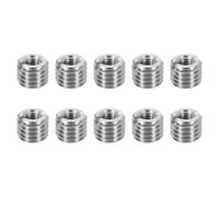 QUARKZMAN 10Pcs Insert Fileté, Acier Inoxydable M10*1.5 Mâle Vers M5*0.8 Femelle Écrou De Réparation 8mm Long Adaptateurs De Filetage Douille Réducteur Écrou Réparation Vis Pour Bois Durs Bois Tendres