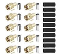 QUARKZMAN 10Pcs Kit Connecteurs SMA À sertir, Connecteur Adaptateur À souder SMA-J-3 pour RG58 RG142 RG400 LMR195 Câble coaxial