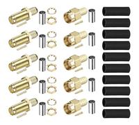 QUARKZMAN 10Pcs Kit De Connecteurs RPSMA À Sertir, Connecteurs Mâle Et Femelle À Souder pour Câble Coaxial RG58 RG142 RG400 LMR195