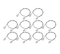 QUARKZMAN 10pcs Lanière Câble, 50cmx2mm Inox Acier Fil Câble avec Vinyle Revêtement Boucles Sécurité Acier Câble pour Connecter Mobilier Extérieur Voyage, Noir