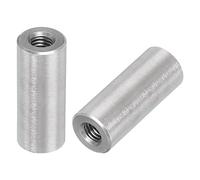 QUARKZMAN 10pcs M5 Rond Connecteur Écrous, 304 Inox Acier Accouplement Écrou 25mm/1" Longueur Manchon Tige Barre Goujon Écrou pour Support, M5x25x10mm