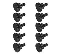 QUARKZMAN 10Pcs M8 X 10mm Vis À Oreilles Moletées, Vis À Oreilles À Tête Plate En Acier Noir Boulons Moletés Métriques Avec Boutons À Prise D'épaule Serrage Manuel Fixations Filetées