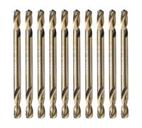 QUARKZMAN 10Pcs Mèches À creuser Cobalt Double Extrémité 3mm/0.12" Acier Rapide M35 Corps Trapu Pour Acier Trempé Bois Plastique Fonte