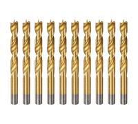 QUARKZMAN 10pcs Mèches À Pointe Brad 12.5mm(31/64") Dia HSS4241 Tige Ronde Droite Mèches À Spirale Métriques Pour Menuiserie Travail Du Bois Plastique Caoutchouc, Doré