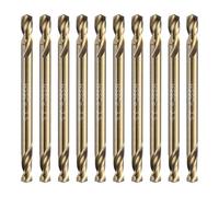 QUARKZMAN 10Pcs Mèches Cobalt Double Extrémité 3.2mm/0.125" Acier Rapide M35 Mèche À creuser Corps Trapu Pour Acier Trempé Bois Plastique Fonte