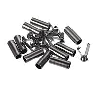 QUARKZMAN 10pcs Métal Chaussure Dentelle Astuces, DIY Lacets Réparation Remplacement Tête Métal Cordon Corde Obturateur Corde Fermoir Fin Obturateur pour Lacets Chapeau Corde, Noir