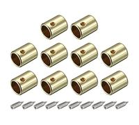 QUARKZMAN 10pcs Métal Lacet Pointes, 7mm Vis Lacets Pointe Métal Cordons Fin Remplacement pour Baskets Vêtements DIY Réparation, Or