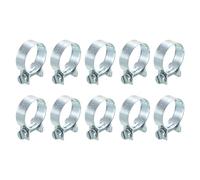 QUARKZMAN 10pcs Mini Carburant Ligne Tuyauterie Tuyau Pince Agrafe Réglable 22-24 mm (0,87"-0,94") Carburant Injection Ligne Style Tuyau Collier, Zinc Plaqué Tuyauterie Tuyau Agrafe