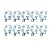 QUARKZMAN 10pcs Mini Carburant Ligne Tuyauterie Tuyau Pince Agrafe, Réglable 24-26 mm (0,94"-1,02") Carburant Injection Ligne Style Tuyau Collier, Zinc Plaqué Tuyauterie Tuyau Agrafe