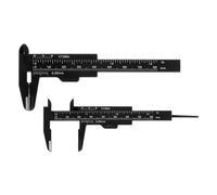 QUARKZMAN 10pcs Mini Plastique Étrier 80mm 3 pouce Vernier Étrier Coulissant Jauge Portable Règle Mesure Outil (Métrique/pouce), Noir