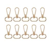 QUARKZMAN 10Pcs Mousquetons Pivotants, 0,8 Pouce Anneau Ovale Mousqueton Griffe en Métal avec Loquet à Ressort pour la Fabrication de Sacs à Main, Porte-Clés, Ceinture, Couleur Or