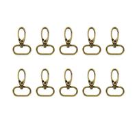 QUARKZMAN 10Pcs Mousquetons Pivotants, 0.98 Pouce Anneau Ovale Mousqueton Griffe Métal Fermoir À Poussoir Pour Sac À Main Porte-Clés Ceinture, Bronze
