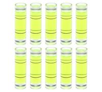QUARKZMAN 10Pcs Niveau à Bulle Cylindrique 9,5x34mm Mini Niveaux à Bulle d'Esprit pour le Nivellement de Caméra Trépied Télescope Atelier Tourne-Disque Images Cadre, Vert