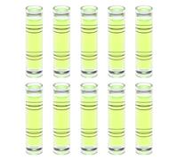 QUARKZMAN 10Pcs Niveaux à Bulle Cylindriques 9,5x40 mm Mini Niveaux à Bulle d'Esprit pour Nivellement Trépied d'Appareil Photo Télescope Atelier Tourne-Disque Cadres d'Images, Vert