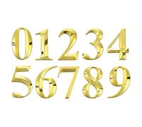 QUARKZMAN 10Pcs Numéros De Maison Pour Extérieur, 5 Pouces 0-9 Autocollant Boîte Aux Lettres 3D Autocollants Numéros De Porte Pour Appartement Bureau Hôtel Panneaux De Chambre, Or