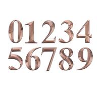 QUARKZMAN 10Pcs Numéros De Maison Pour Extérieur, 5 Pouces 0-9 Autocollants De Boîte Aux Lettres 3D Numéros De Porte Pour Appartement Bureau Hôtel Panneaux De Chambre, Bronze