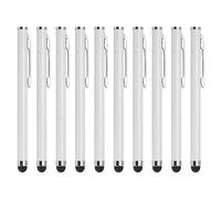 QUARKZMAN 10pcs Paillettes Strass Stylet Stylos Blanc | pour Touche Écrans Universel Métal Capacitif Stylo pour Téléphone Tous Capacitif Tactile Écran Appareil