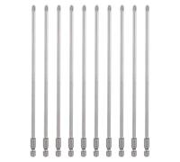 QUARKZMAN 10Pcs Phillips Embouts PH2 1/4" Hexagonale Tige 200mm Long Gris | Embouts Tournevis Cruciforme Phillips, Acier S2, Magnetique, Tete Crucifiee, Pour Outils Électriques