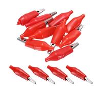 QUARKZMAN 10Pcs Pinces Crocodile 35mm Grandes Pinces Électriques Isolées En Acier Pour Multimètre Laboratoire Test De Batterie Câble Pince De Connexion, Rouge