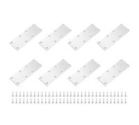 QUARKZMAN 10Pcs Plaques Droites D'Equerre De Renfort, 140mmx48mm Plaque De Renfort 2mm D'Epaisseur Support D'Etagere Metallique Plaque De Fixation Et D'Assemblage Pour Etageres Argent