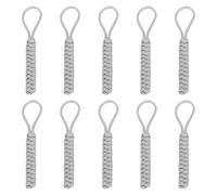 QUARKZMAN 10Pcs Poignées De Tirette, 4.72 Pouces Cordon En Nylon Extension De Tirette Zippée Remplacement De Fermeture Éclair Tissée À La Main Pour Vêtements Sacs À Dos Valises, Gris