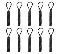 QUARKZMAN 10Pcs Poignées De Tirette, 4.72 Pouces Cordons En Nylon Pour Extension De Tirette De Fermeture Éclair Remplacement De Fermetures Éclair Tissées À La Mains, Noir