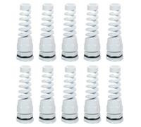 QUARKZMAN 10Pcs Presse-Étoupe Étanche, M18 Nylon Spiral Joint de Cordon en Queue de Cochon avec Joint pour 5-10mm Fixation de Câbles et d'Appareils en Fil Métallique, Blanc