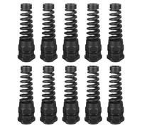 QUARKZMAN 10Pcs Presse-Étoupe Étanche, PG13.5 Nylon Spiral Joint de Cordon en Queue de Cochon avec Joint pour 6-11mm Fixation de Câbles et d'Appareils en Fil Métallique, Noir