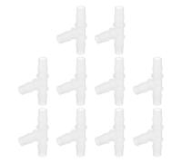 QUARKZMAN 10Pcs Raccord en Plastique À Barbeaudage, 1/2" x 1/2" T Shape Tee Raccord À Barbeaudage pour Tuyau Souple Jonction Adaptateur pour De Tube De Liquide Carburant Eau, Transparent