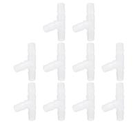 QUARKZMAN 10Pcs Raccord en Plastique À Barbeaudage, 5/8" x 5/8" T Shape Tee Raccord À Barbeaudage pour Tuyau Souple, Raccord D'Épissure Réparateur Adaptateur, Transparent