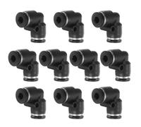 QUARKZMAN 10pcs Raccord Rapide À Pousser G 5/32 Tube OD 90 Coude Adaptateur Pneumatique Connecteur Rapide Raccord Pour Tuyau D'Air Pour Eau Air Huile, Noir
