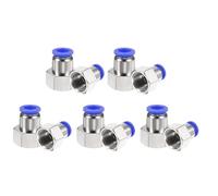 QUARKZMAN 10pcs Raccords À Pousser Pour Connecter 10mm Tube OD x 1/2" NPT Filetage Femelle Droit Pneumatiques PCF10-N04 Rapides Pour Tuyaux D'air, Bleu