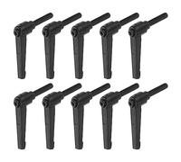 QUARKZMAN 10pcs Réglable Serrage Levier Poignées M8 x 40mm Homme Filetage Fileté Goujon Boulon Boutons Rotatif Vis Verrouillage Rapide Libérer Cliquet Pousser Bouton Poignée, Noir
