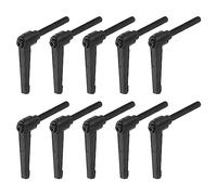 QUARKZMAN 10pcs Réglable Serrage Levier Poignées M8 x 60mm Homme Filetage Fileté Goujon Boulon Boutons Rotatif Vis Verrouillage Rapide Libérer Cliquet Pousser Bouton Poignée, Noir