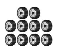 QUARKZMAN 10pcs Roues À Rainure En V Pour Imprimante 3D, Roues De Chariot Solides À Haute Vitesse En POM Avec Roulement 625ZZ Double Blindage Pour Imprimante 3D, Machine CNC (Noir)