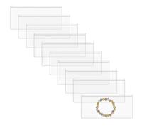 QUARKZMAN 10pcs Sachets Bijoux en PVC, 7.1 x 3.1 inch Pochettes Bijoux Auto-Adhésives Sacs Transparents avec Fermeture À Glissière pour Collier Bague Boucle D’Oreille Commerce Emballage