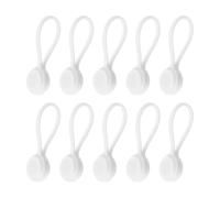 QUARKZMAN 10Pcs Silicone Magnétique Câble Attaches, Réutilisables Twist Attaches USB Câble Organisateur pour Cordon Gestion, Regroupement, Réfrigérateur Aimants, Livre Marqueurs, Blanc