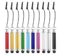 QUARKZMAN 10Pcs Stylo à Stylet Métallique Rétractable en Alliage d'Aluminium Mini Stylets Capacitifs pour Tous Les Appareils à Écran Tactile Universels