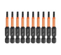 QUARKZMAN 10Pcs T10 Embout Tournevis Torx 50Mm De Long Avec Tige Hexagonale 1/4" Magnétique Sans Trou Anti-Sabotage 6 Pointes Étoile Embouts De Perçage
