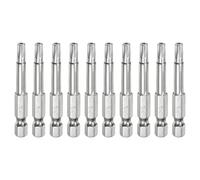 QUARKZMAN 10pcs T25 Sécurité Torx Bit 1/4" Hex Shank 2" Long S2 Steel | Magnétique, Tamper Resistant Star Bits, Tournevis Torx Head Avec Hole Pour Driver Drill Bit Remove Fastening Screws