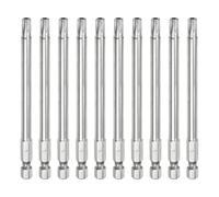 QUARKZMAN 10pcs T30 Sécurité Torx Bit 1/4" Hex Shank 4" Long Acier S2 Magnétique Résistant Au Sabotage Star Bits Tournevis Torx Tête Avec Trou Pour Driver Drill Bits Enlever Vis De Fixation