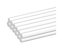 QUARKZMAN 10Pcs Tige Acrylique Transparente Rond 6mm x 300mm Barre Acrylique Transparent, Bâtonnets en Plastique pour Bricolage, Éclairage, Jardinage et Décorations