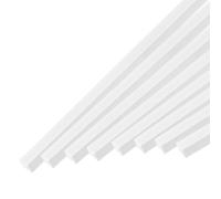 QUARKZMAN 10Pcs Tige Carrée en ABS, Barre Solide en Plastique ABS 6x6x500mm, Kit d'Assortiment de Tiges en Plastique Blanc pour la Fabrication de Modèles Architecturaux DIY